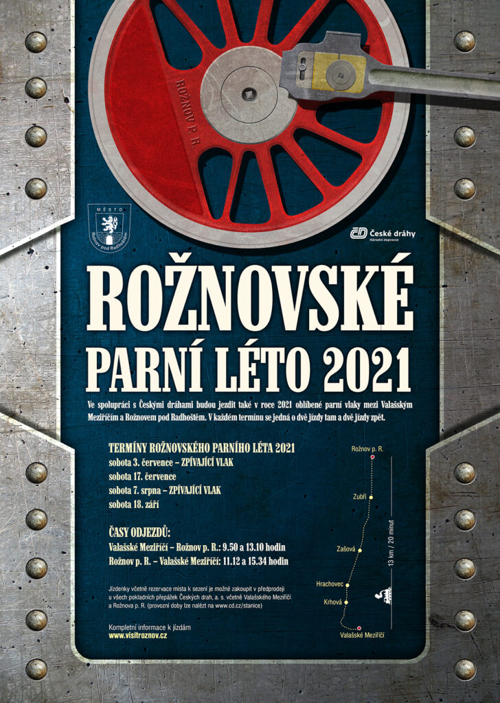 Rožnovské parní léto 2021 - plakát