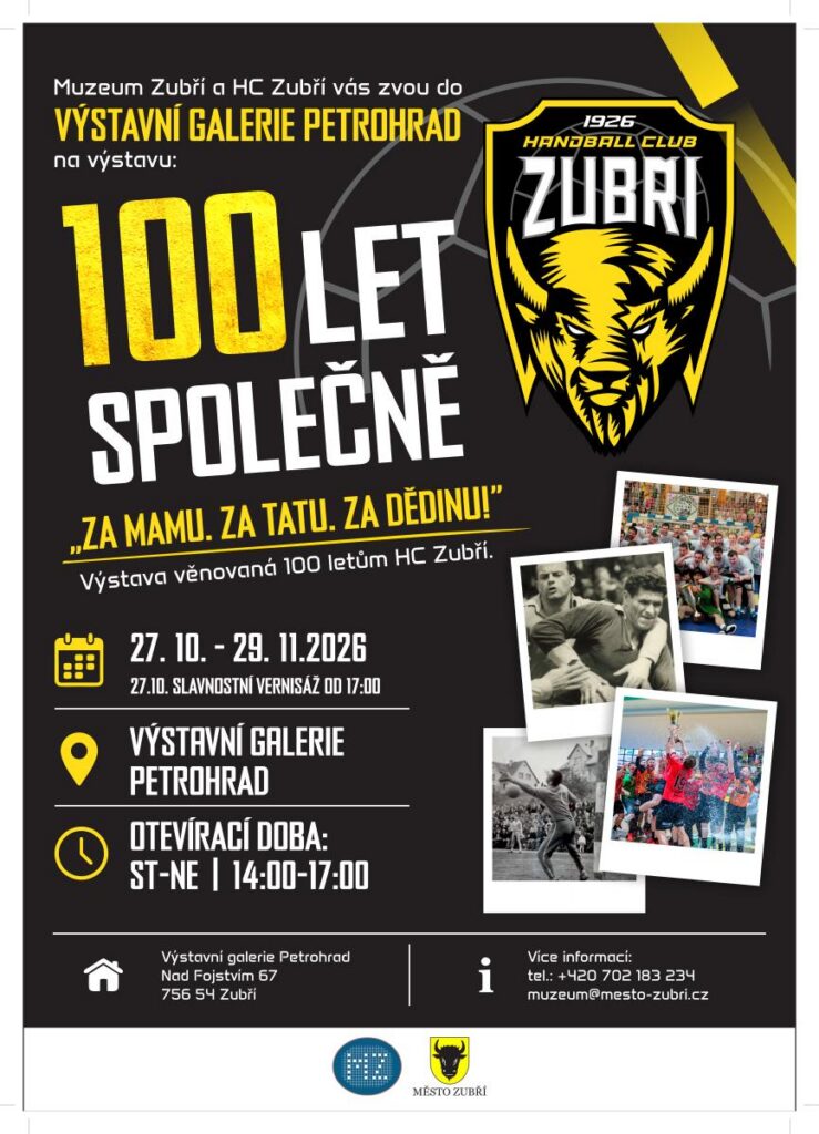Plakát výstavy 100 LET SPOLEČNĚ ke 100 letům HC Zubří